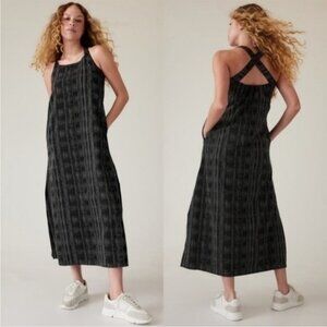 ATHLETA Arrival Maxi Dress Amara Stripe Black White Small